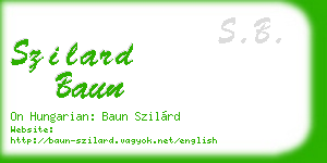 szilard baun business card